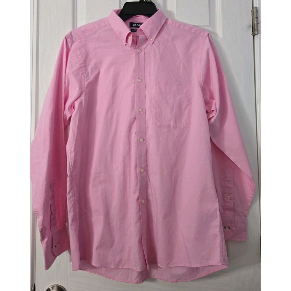 Izod Mens Long Sleeve Shirt Size 15 - 15 1/2 34/35 Pink